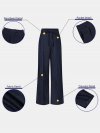 Solid Color Drawstring Pocket High Waist Casual Pants For Women