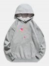 Flower Butterfly Printed Long Sleeve Drawstring Hoodie For Women
